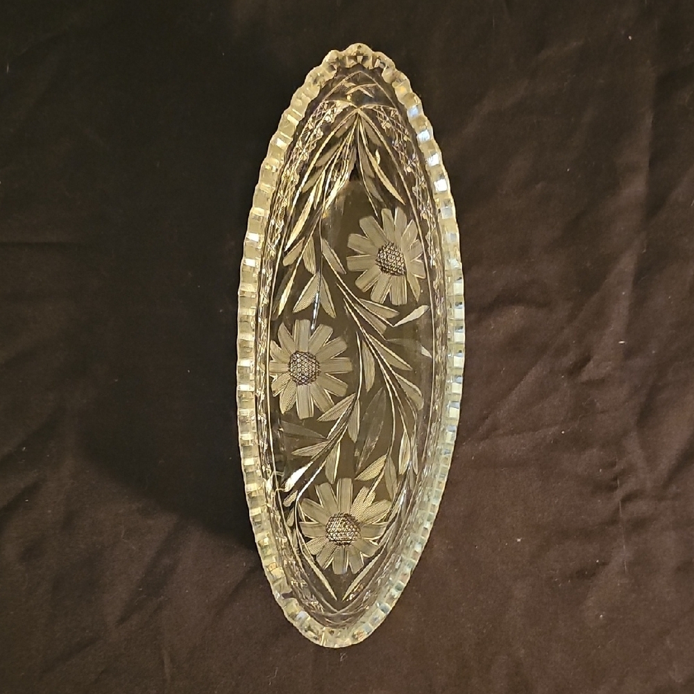 Elegant Floral Glass Tray